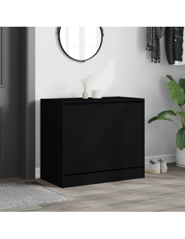 Scarpiera Nera 80x42x69 cm in Legno Multistrato