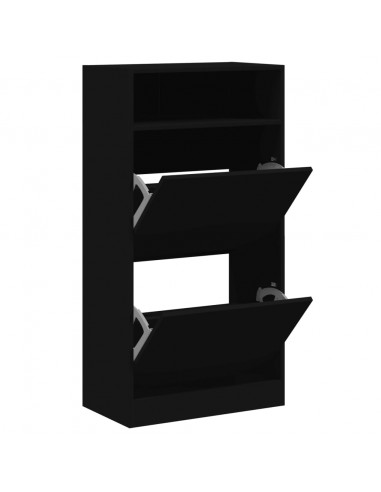 Scarpiera Nera 60x34x116 cm in Legno Multistrato
