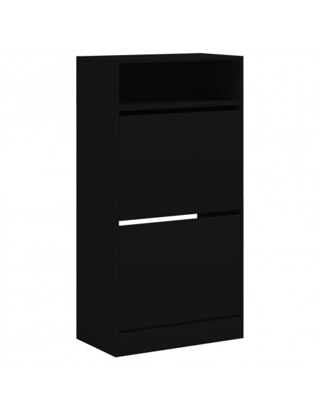 Scarpiera Nera 60x34x116 cm in Legno Multistrato