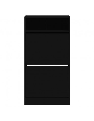 Scarpiera Nera 60x34x116 cm in Legno Multistrato