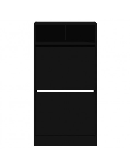 Scarpiera Nera 60x34x116 cm in Legno Multistrato