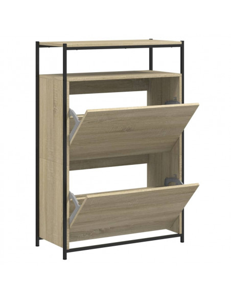 Scarpiera Rovere Sonoma 75x34x112 cm in Legno Multistrato