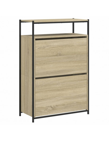 Scarpiera Rovere Sonoma 75x34x112 cm in Legno Multistrato