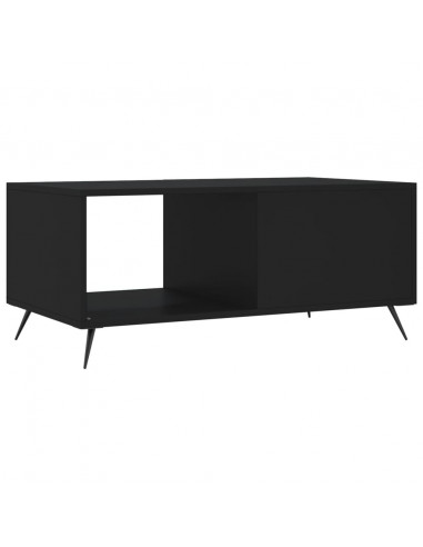 Tavolino da Salotto Nero 90x50x40 cm in Legno Multistrato