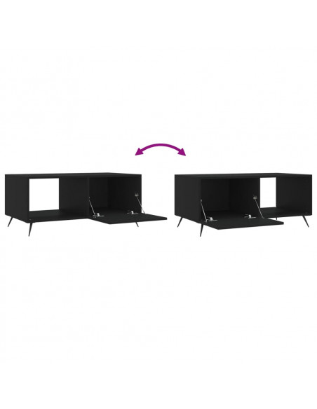 Tavolino da Salotto Nero 90x50x40 cm in Legno Multistrato