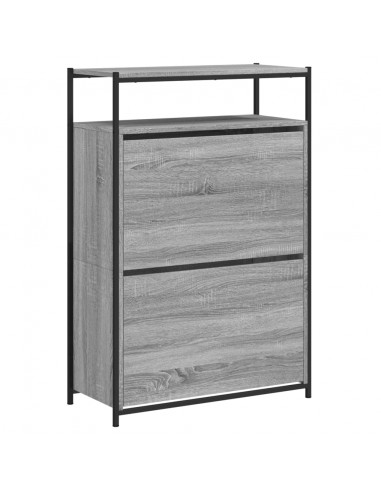 Scarpiera Grigio Sonoma 75x34x112 cm in Legno Multistrato