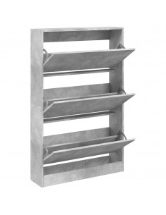 Scarpiera Grigio Cemento 80x21x125,5 cm in Legno Multistrato 2