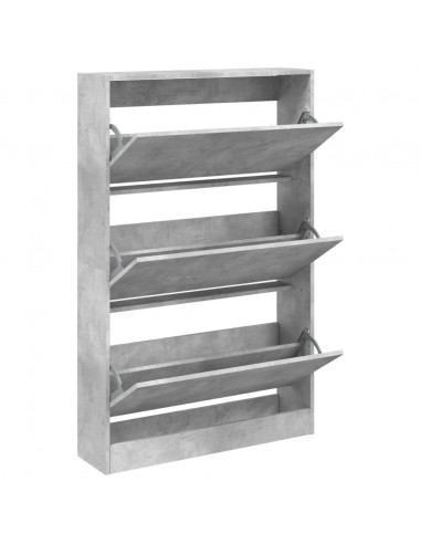 Scarpiera Grigio Cemento 80x21x125,5 cm in Legno Multistrato