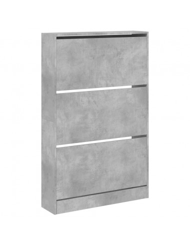 Scarpiera Grigio Cemento 80x21x125,5 cm in Legno Multistrato