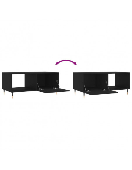 Tavolino da Salotto Nero 90x50x40 cm in Legno Multistrato