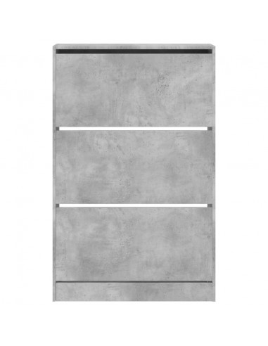 Scarpiera Grigio Cemento 80x21x125,5 cm in Legno Multistrato