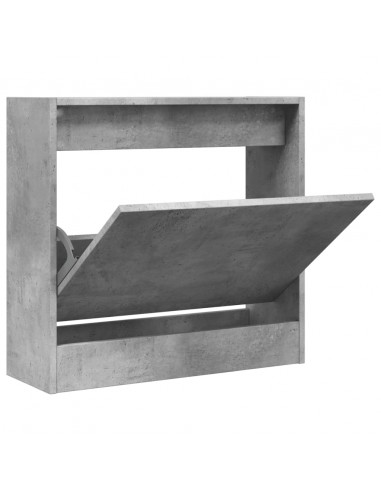 Scarpiera Grigio Cemento 60x21x57 cm in Legno Multistrato