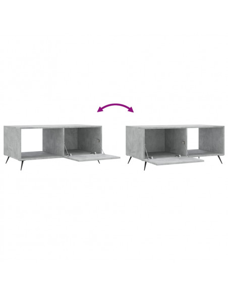 Tavolino da Salotto Grigio Cemento 90x50x40cm Legno Multistrato
