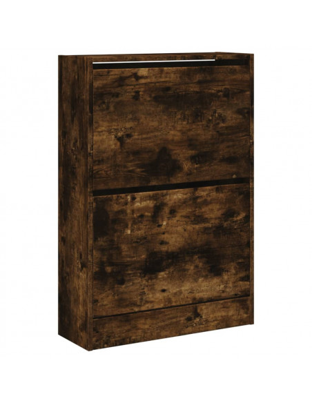 Scarpiera Rovere Fumo 60x21x87,5 cm in Legno Multistrato