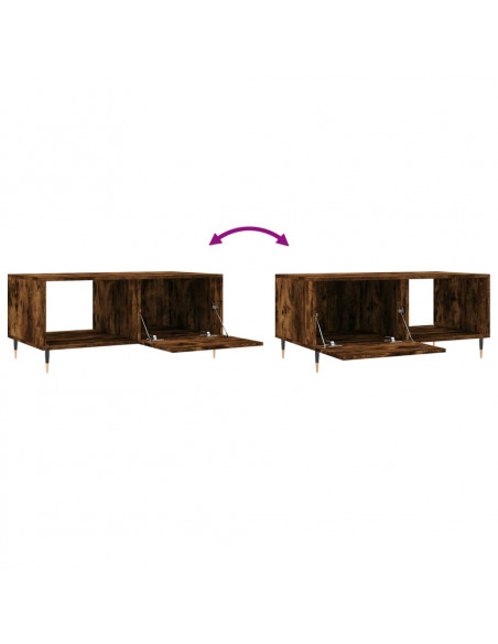 Tavolino da Salotto Rovere Fumo 90x50x40cm in Legno Multistrato