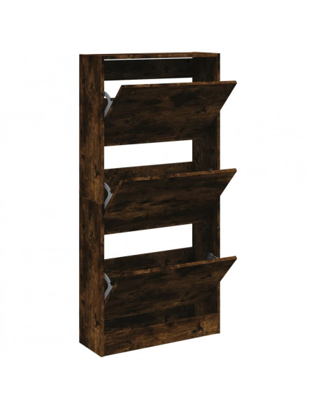 Scarpiera Rovere Fumo 60x21x125,5 cm in Legno Multistrato