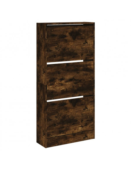 Scarpiera Rovere Fumo 60x21x125,5 cm in Legno Multistrato