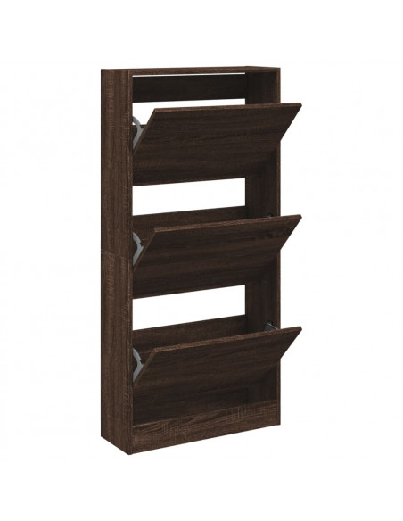 Scarpiera Rovere Marrone 60x21x125,5 cm in Legno Multistrato