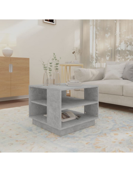 Tavolino da Salotto Grigio Cemento 55x55x43 cm in Truciolato