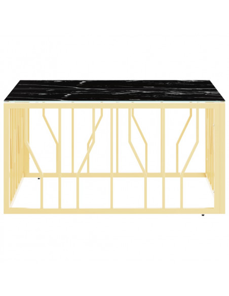 Tavolino da Salotto Oro 80x80x40 cm in Acciaio Inox e Vetro