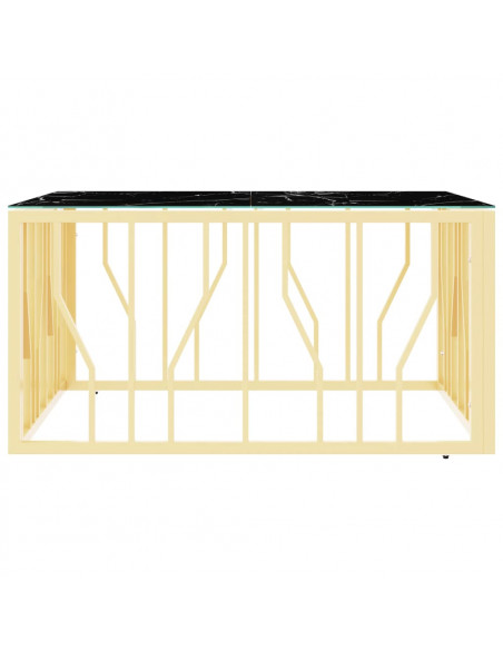 Tavolino da Salotto Oro 80x80x40 cm in Acciaio Inox e Vetro