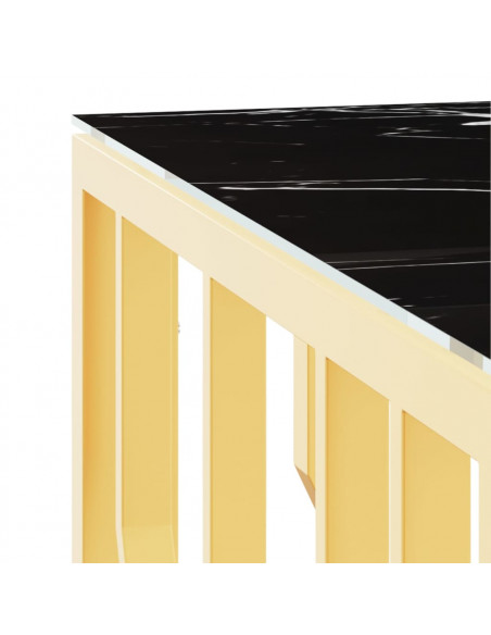 Tavolino da Salotto Oro 80x80x40 cm in Acciaio Inox e Vetro