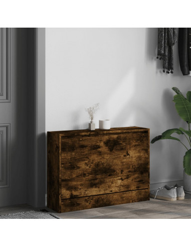 Scarpiera Rovere Fumo 80x21x57 cm in Legno Multistrato