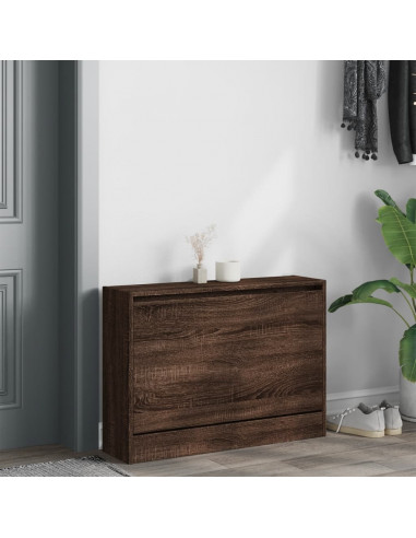 Scarpiera Rovere Marrone 80x21x57 cm in Legno Multistrato
