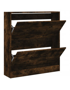 Scarpiera Rovere Fumo 80x21x87,5 cm in Legno Multistrato 2