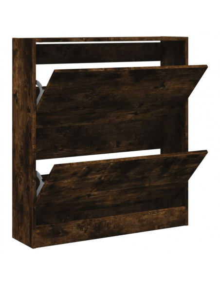 Scarpiera Rovere Fumo 80x21x87,5 cm in Legno Multistrato