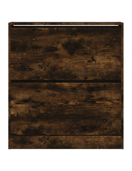 Scarpiera Rovere Fumo 80x21x87,5 cm in Legno Multistrato