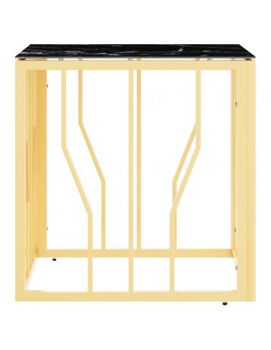 Tavolino da Salotto Oro 50x50x50 cm in Acciaio Inox e Vetro
