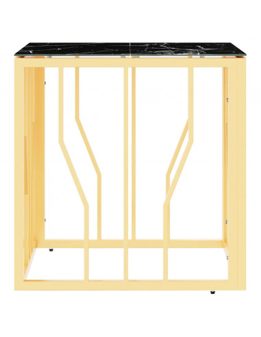 Tavolino da Salotto Oro 50x50x50 cm in Acciaio Inox e Vetro