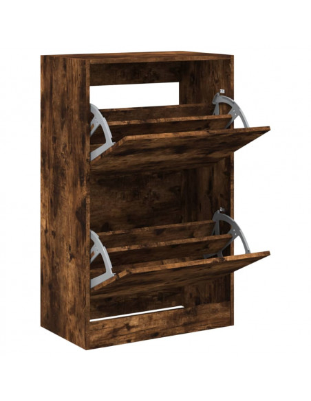 Scarpiera Rovere Fumo 60x34x96,5 cm in Legno Multistrato