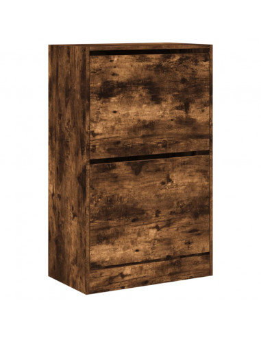 Scarpiera Rovere Fumo 60x34x96,5 cm in Legno Multistrato