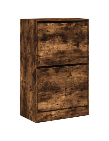 Scarpiera Rovere Fumo 60x34x96,5 cm in Legno Multistrato