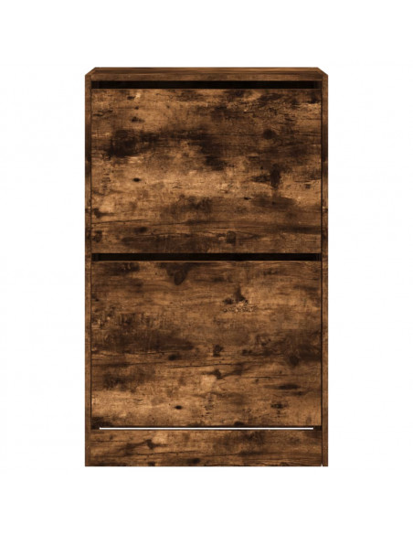 Scarpiera Rovere Fumo 60x34x96,5 cm in Legno Multistrato