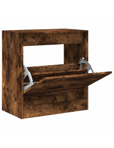 Scarpiera Rovere Fumo 60x34x63,5 cm in Legno Multistrato
