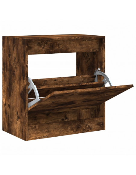 Scarpiera Rovere Fumo 60x34x63,5 cm in Legno Multistrato