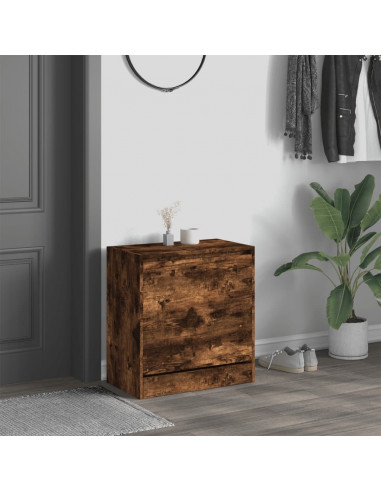 Scarpiera Rovere Fumo 60x34x63,5 cm in Legno Multistrato