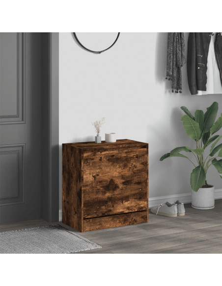 Scarpiera Rovere Fumo 60x34x63,5 cm in Legno Multistrato