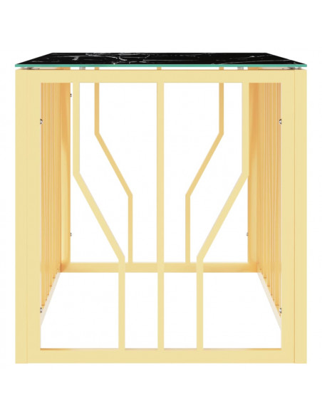 Tavolino da Salotto Oro110x45x45 cm in Acciaio Inox e Vetro