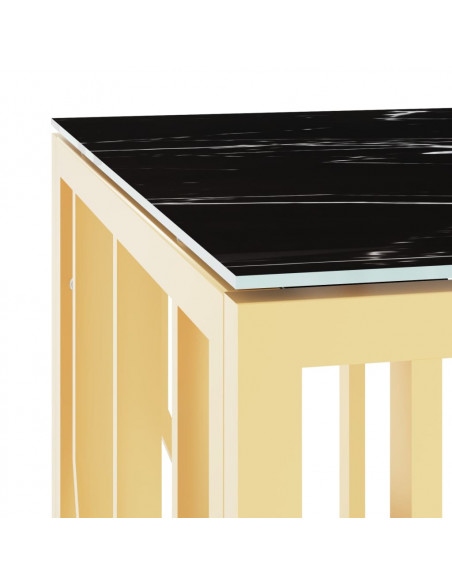 Tavolino da Salotto Oro110x45x45 cm in Acciaio Inox e Vetro
