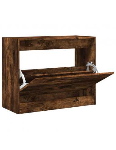 Scarpiera Rovere Fumo 80x34x63 cm in Legno Multistrato