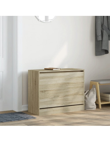 Scarpiera Rovere Sonoma 80x34x63 cm in Legno Multistrato