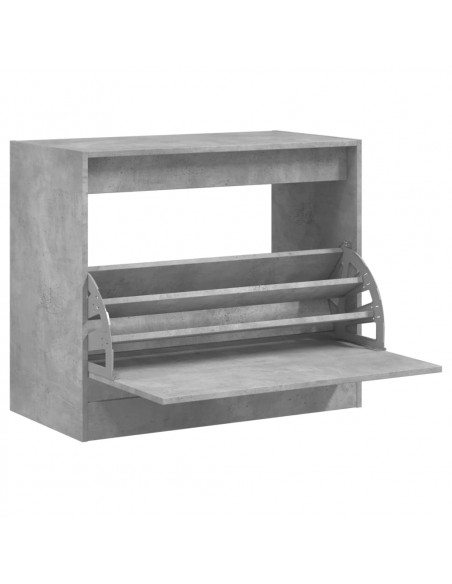 Scarpiera Grigio Cemento 80x42x69 cm in Legno Multistrato