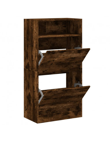 Scarpiera Rovere Fumo 60x34x116 cm in Legno Multistrato