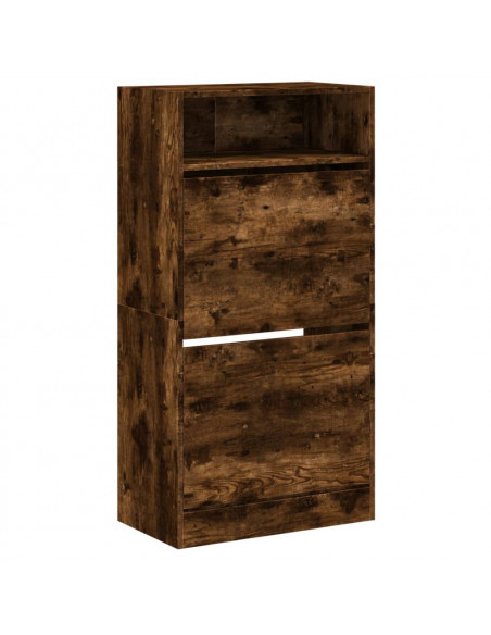 Scarpiera Rovere Fumo 60x34x116 cm in Legno Multistrato