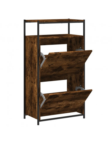 Scarpiera Rovere Fumo 60x34x112 cm in Legno Multistrato