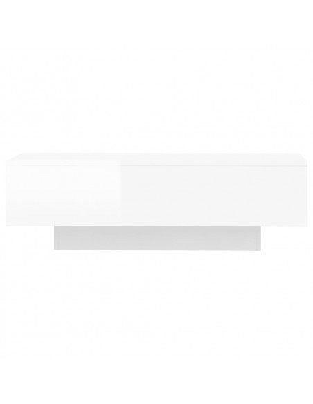 Tavolino Salotto Bianco Lucido 100x49,5x31 cm Legno Multistrato